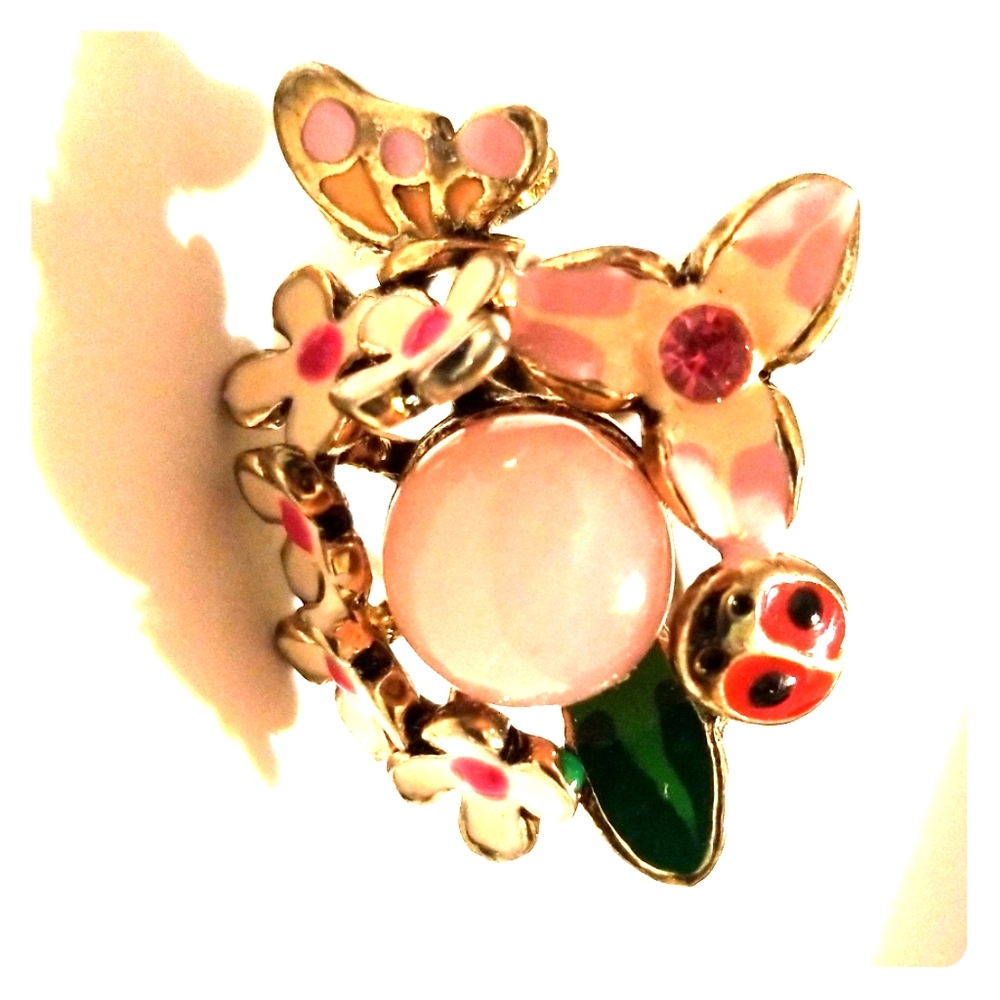 ❗5 For $2️⃣5️⃣ Bundle Sale❗️Pink Opalette Garden Crystal Ring